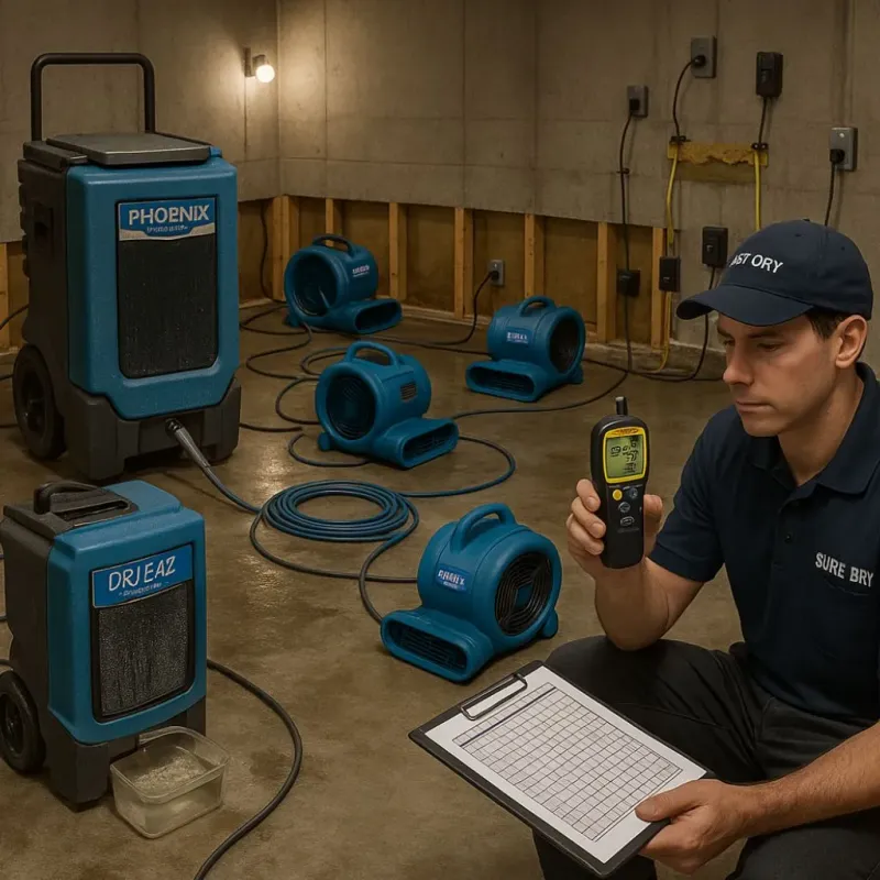Structural Drying and Dehumidification process in Champaign County, IL
